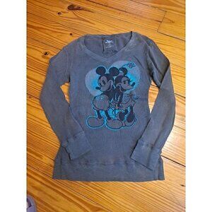 Minnie Mouse Womens Shirt Size M Medium Gray Disney Long Sleeve Nice Vintage